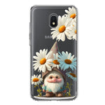 Samsung Galaxy J7 J737 Cute Gnome White Daisy Flowers Floral Hybrid Protective Phone Case Cover