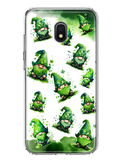 Samsung Galaxy J7 J737 Gnomes Shamrock Lucky Green Clover St. Patrick Hybrid Protective Phone Case Cover