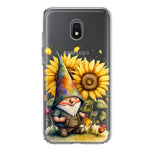 Samsung Galaxy J7 J737 Cute Gnome Sunflowers Clear Hybrid Protective Phone Case Cover