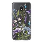 Samsung Galaxy J7 J737 Lavender Dragonfly Butterflies Spring Flowers Hybrid Protective Phone Case Cover