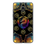 Samsung Galaxy J3 J337 Mandala Geometry Abstract Dragon Pattern Hybrid Protective Phone Case Cover