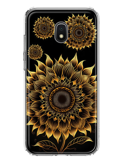 Samsung Galaxy J3 J337 Mandala Geometry Abstract Sunflowers Pattern Hybrid Protective Phone Case Cover