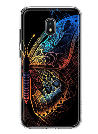 Samsung Galaxy J3 J337 Mandala Geometry Abstract Butterfly Pattern Hybrid Protective Phone Case Cover