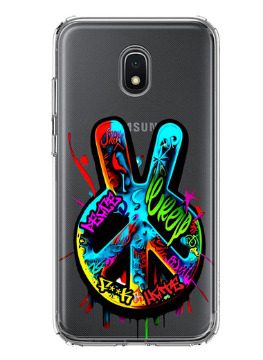 Samsung Galaxy J3 J337 Peace Graffiti Painting Art Hybrid Protective Phone Case Cover