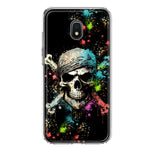 Samsung Galaxy J3 J337 Fantasy Paint Splash Pirate Skull Hybrid Protective Phone Case Cover