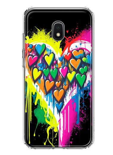 Samsung Galaxy J3 J337 Colorful Rainbow Hearts Love Graffiti Painting Hybrid Protective Phone Case Cover