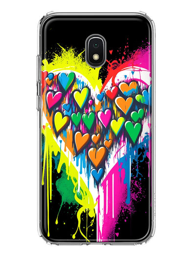 Samsung Galaxy J7 J737 Colorful Rainbow Hearts Love Graffiti Painting Hybrid Protective Phone Case Cover