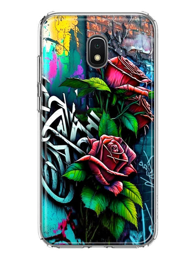 Samsung Galaxy J3 J337 Red Roses Graffiti Painting Art Hybrid Protective Phone Case Cover