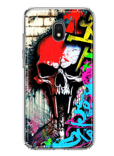 Samsung Galaxy J3 J337 Skull Face Graffiti Painting Art Hybrid Protective Phone Case Cover