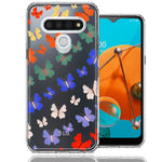 LG K51 Colorful Butterflies Design Double Layer Phone Case Cover