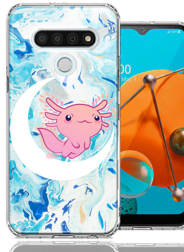 LG K51 Pink Axolotl Moon Mable Design Double Layer Phone Case Cover