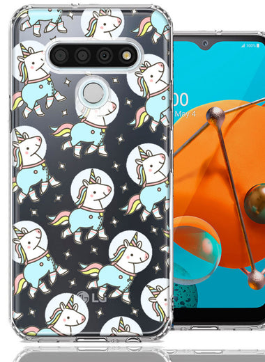 LG K51 Space Unicorns Design Double Layer Phone Case Cover