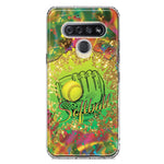 LG Stylo 6 Love Softball Girls Glove Green Tie Dye Swirl Paint Hybrid Protective Phone Case Cover