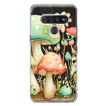 LG Stylo 6 Fairytale Watercolor Mushrooms Pastel Spring Flowers Floral Hybrid Protective Phone Case Cover