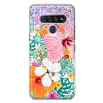 LG Stylo 6 Hawaiian Vibes Hibiscus Flowers Monstera Vacation Summer Hybrid Protective Phone Case Cover