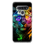 LG K51 Neon Rainbow Swag Tiger Hybrid Protective Phone Case Cover