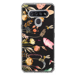 LG Stylo 6 Peach Meadow Wildflowers Butterflies Bees Watercolor Floral Hybrid Protective Phone Case Cover