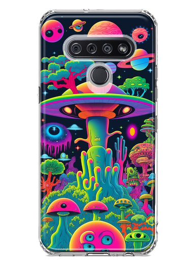 LG K51 Neon Rainbow Psychedelic UFO Alien Planet Hybrid Protective Phone Case Cover