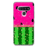 LG K51 Summer Watermelon Sugar Vacation Tropical Fruit Pink Green Hybrid Protective Phone Case Cover