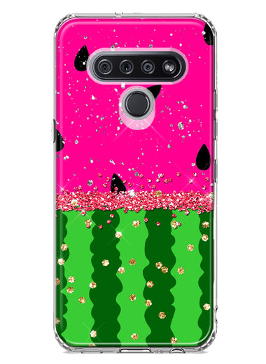 LG Stylo 6 Summer Watermelon Sugar Vacation Tropical Fruit Pink Green Hybrid Protective Phone Case Cover