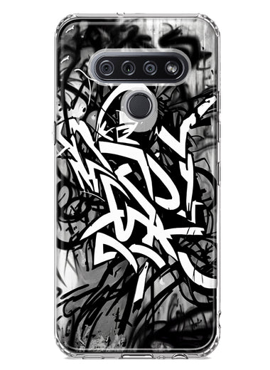 LG Stylo 6 Black White Urban Graffiti Hybrid Protective Phone Case Cover
