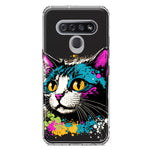 LG K51 Cool Cat Oil Paint Pop Art Hybrid Protective Phone Case Cover
