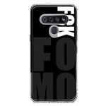 LG K51 Black Clear Funny Text Quote Fckfomo Hybrid Protective Phone Case Cover