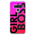 LG Stylo 6 Pink Clear Funny Text Quote Girl Boss Hybrid Protective Phone Case Cover