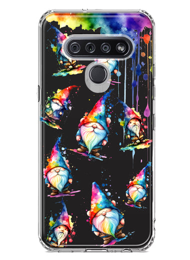 LG K51 Neon Water Painting Colorful Splash Gnomes Hybrid Protective Phone Case Cover