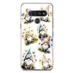 LG K51 Cute White Blue Daisies Gnomes Hybrid Protective Phone Case Cover