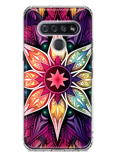 LG Stylo 6 Mandala Geometry Abstract Star Pattern Hybrid Protective Phone Case Cover