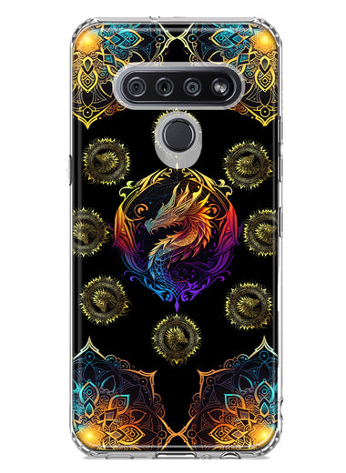 LG Stylo 6 Mandala Geometry Abstract Dragon Pattern Hybrid Protective Phone Case Cover