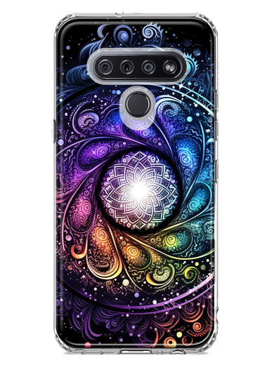 LG Stylo 6 Mandala Geometry Abstract Galaxy Pattern Hybrid Protective Phone Case Cover