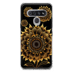 LG Stylo 6 Mandala Geometry Abstract Sunflowers Pattern Hybrid Protective Phone Case Cover