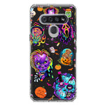 LG K51 Cute Halloween Spooky Horror Scary Neon Characters Hybrid Protective Phone Case Cover