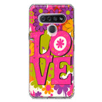 LG K51 Pink Daisy Love Graffiti Painting Art Hybrid Protective Phone Case Cover