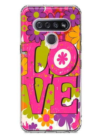 LG Stylo 6 Pink Daisy Love Graffiti Painting Art Hybrid Protective Phone Case Cover