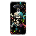 LG Stylo 6 Fantasy Paint Splash Pirate Skull Hybrid Protective Phone Case Cover