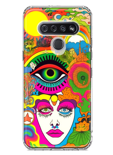 LG K51 Neon Rainbow Psychedelic Trippy Hippie DaydreamHybrid Protective Phone Case Cover