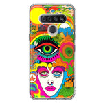 LG Stylo 6 Neon Rainbow Psychedelic Trippy Hippie DaydreamHybrid Protective Phone Case Cover