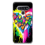 LG K51 Colorful Rainbow Hearts Love Graffiti Painting Hybrid Protective Phone Case Cover