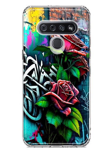 LG Stylo 6 Red Roses Graffiti Painting Art Hybrid Protective Phone Case Cover