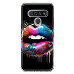 LG K51 Colorful Lip Graffiti Painting Art Hybrid Protective Phone Case Cover