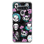 LG K51 Halloween Skeleton Heart Hands Spooky Spider Web Hybrid Protective Phone Case Cover