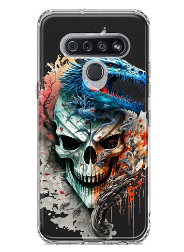 LG K51 Fantasy Blue Dragon Dream Skull Double Layer Phone Case Cover