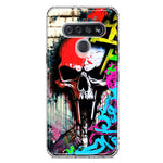 LG K51 Skull Face Graffiti Painting Art Hybrid Protective Phone Case Cover