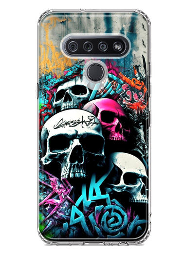 LG Stylo 6 Skulls Graffiti Painting Art Hybrid Protective Phone Case Cover