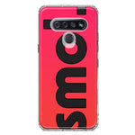 LG K51 Red Pink Clear Funny Text Quote Smol Hybrid Protective Phone Case Cover
