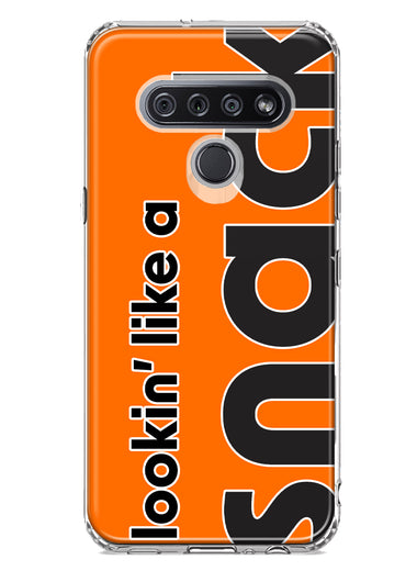 LG K51 Orange Clear Funny Text Quote Snack Hybrid Protective Phone Case Cover