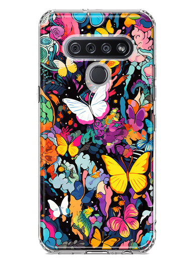LG Stylo 6 Psychedelic Trippy Butterflies Pop Art Hybrid Protective Phone Case Cover